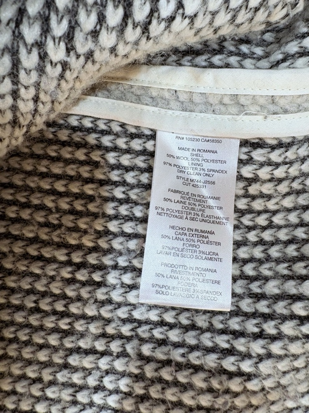 Joie Coat Women M Gray Wool Blend Textured Double Breasted Cozy Chic Minimalist - Picture 5 of 8